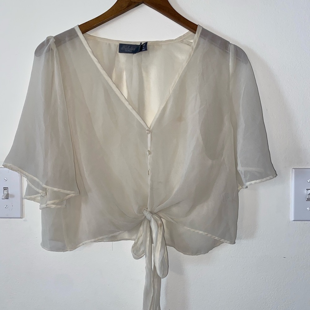 Sheer cropped cover up